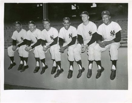 1957 New York Yankees Lineup Photo with Mickey Mantle 